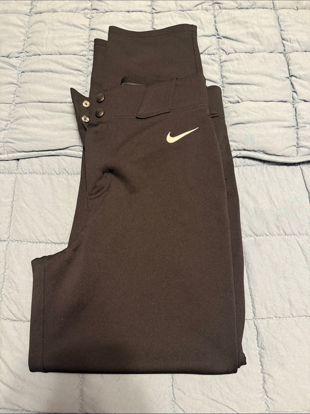 Nike Black Boys Youth Baseball Pants with White Swoosh Tag